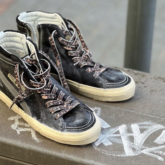 Golden Goose Slide Sneaker in Black Suede/Silver sz 37 New in Box - Picture 2 of 16